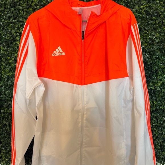 adidas Other - adidas Bright Orange and White Hooded Track Jacket